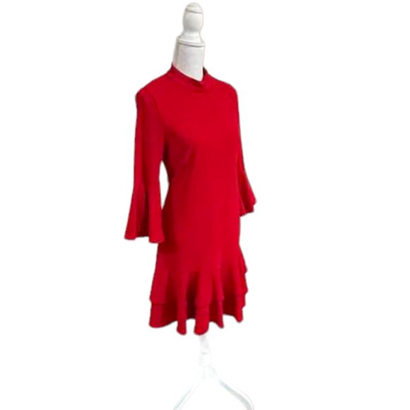 Boston Proper Beyond Travel Flare  Double Ruffled Party Cocktail Dr… - Picture 9 of 16